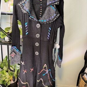 SIONI Black Knit Cardigan